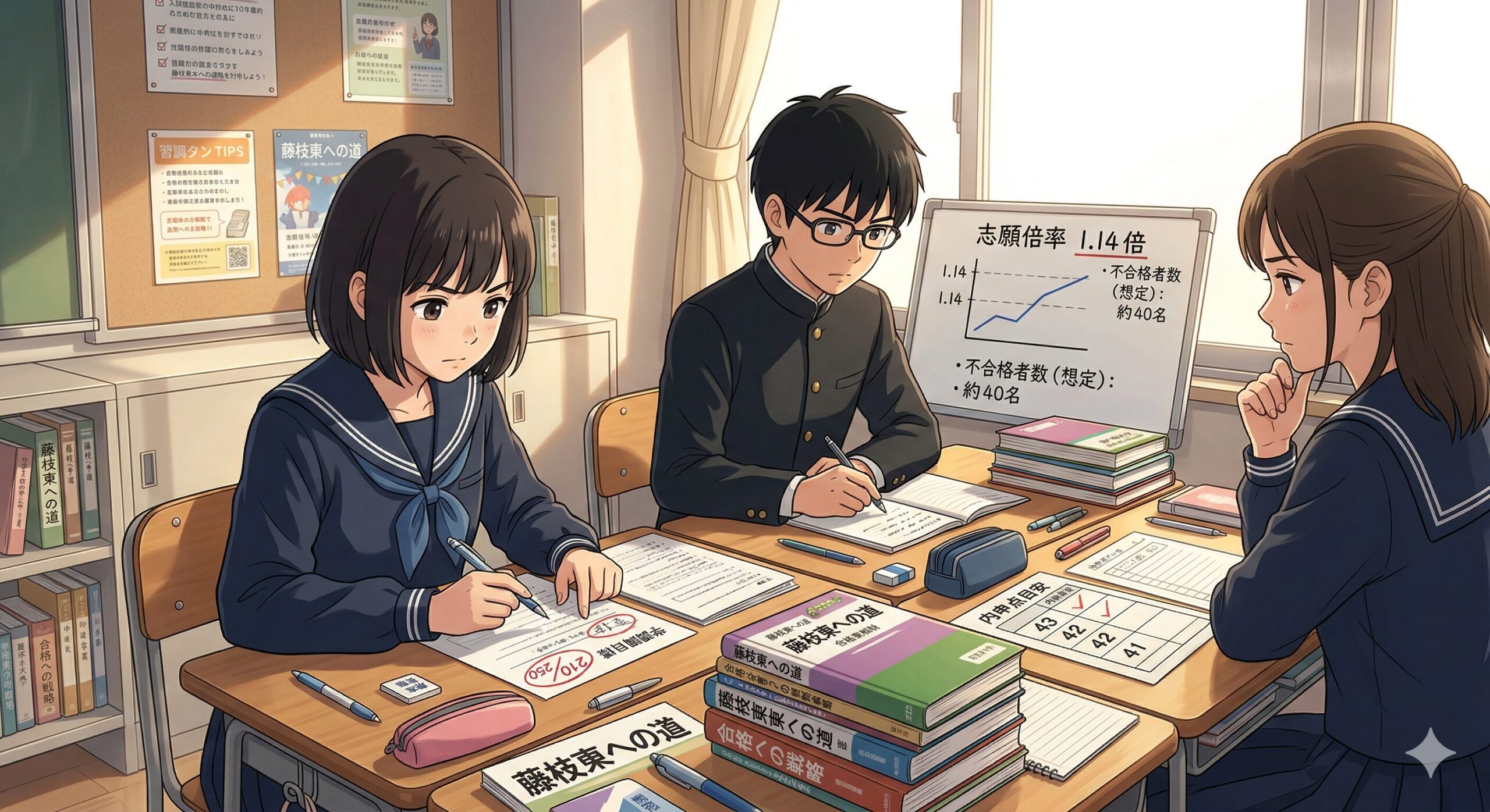 藤枝東高校の学調目標点と倍率
