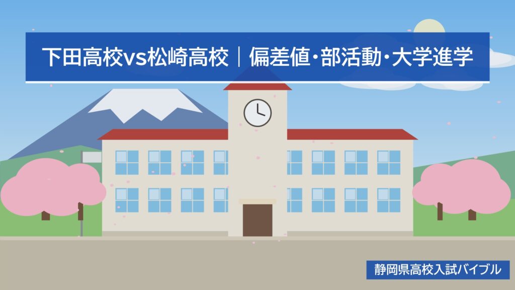 下田高校vs松崎高校|偏差値・部活動・大学進学